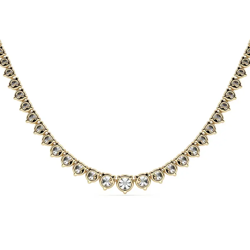 Graduated Riviera Tennis Necklace 14K GOLD - Image 3