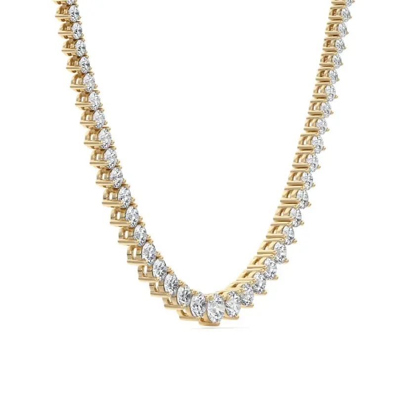 Graduated Riviera Tennis Necklace 14K GOLD - Image 2