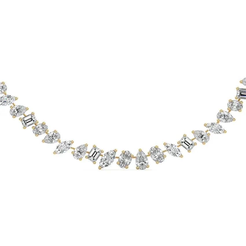 Multi-Shape Diamond Tennis Necklace 14K GOLD - Image 2