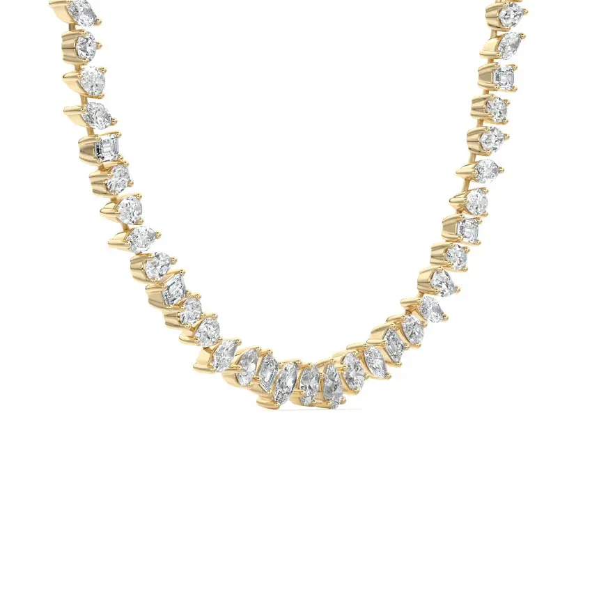 Multi-Shape Diamond Tennis Necklace 14K GOLD - Image 3