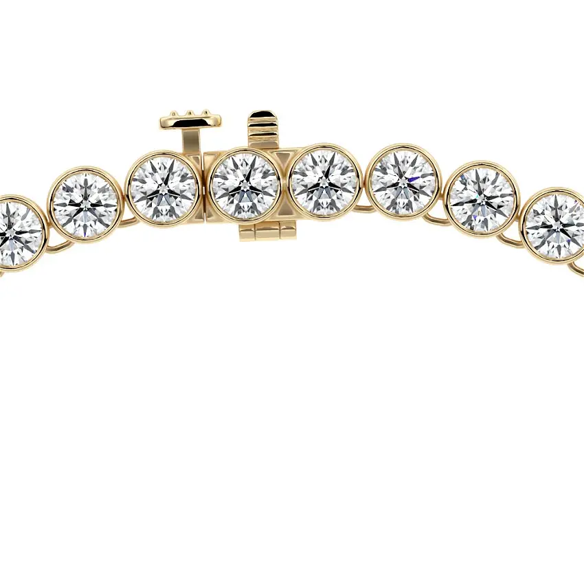 Bezel Diamond Tennis Necklace 14K GOLD - Image 3