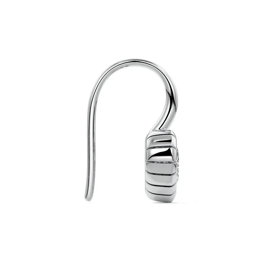 Heart Drop Diamond Earrings 14K WHITE GOLD - Image 3
