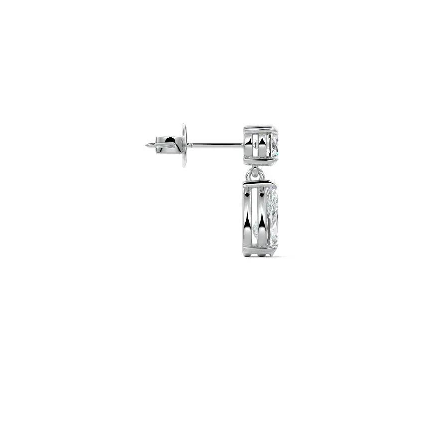Pear Drop Diamond Earrings 14K WHITE GOLD - Image 4